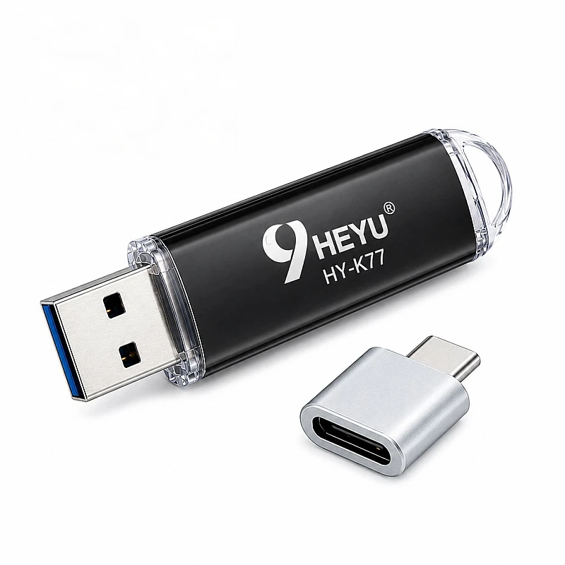 HY-K77 64GB USB 2.0/3.0 Flash Drive με αντάπτορα Type-C σε USB 9HEYU
