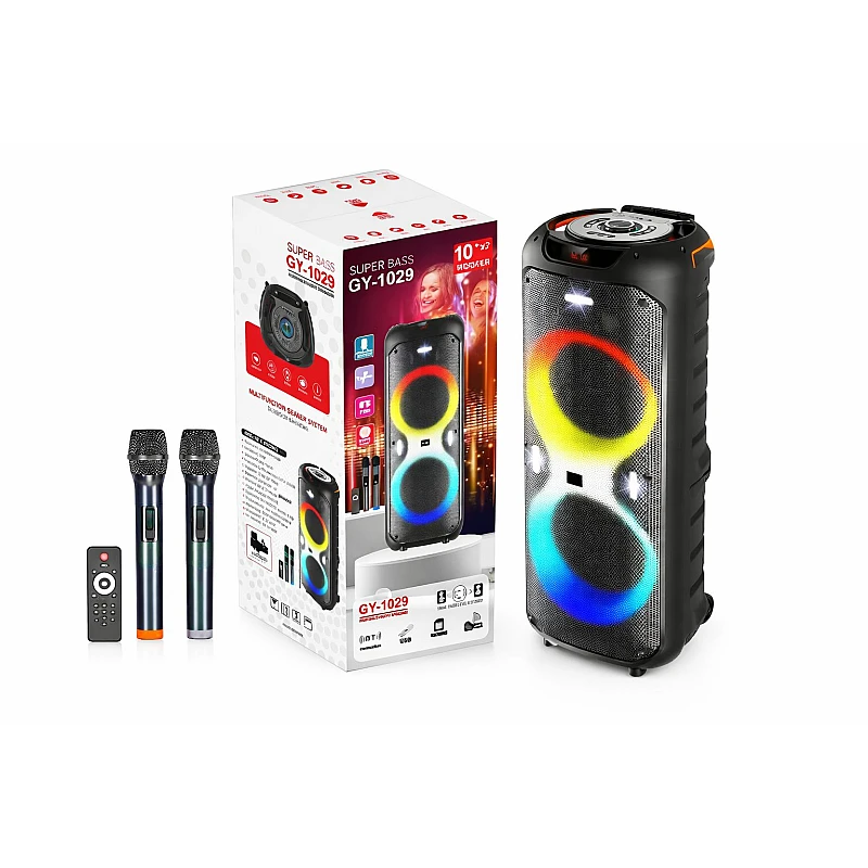 Φορητό Ηχείο Bluetooth 2x10' 60watt RGB FM TWS GY-1029 KBQ