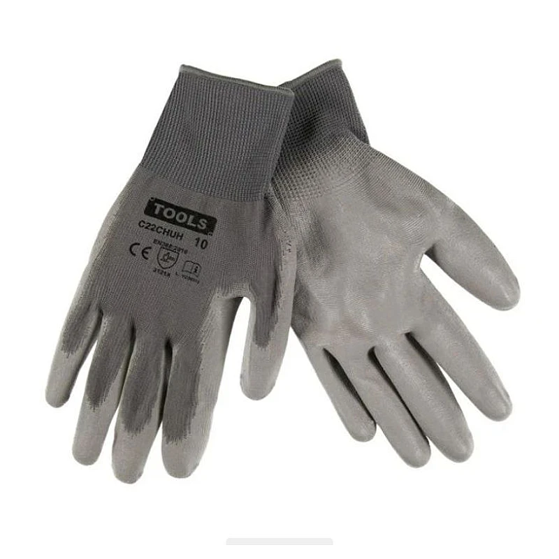 Γάντια εργασίας με ύφασμα και επικάλυψη Πολυουρεθάνης Γκρι OR-GR-14 ORNO