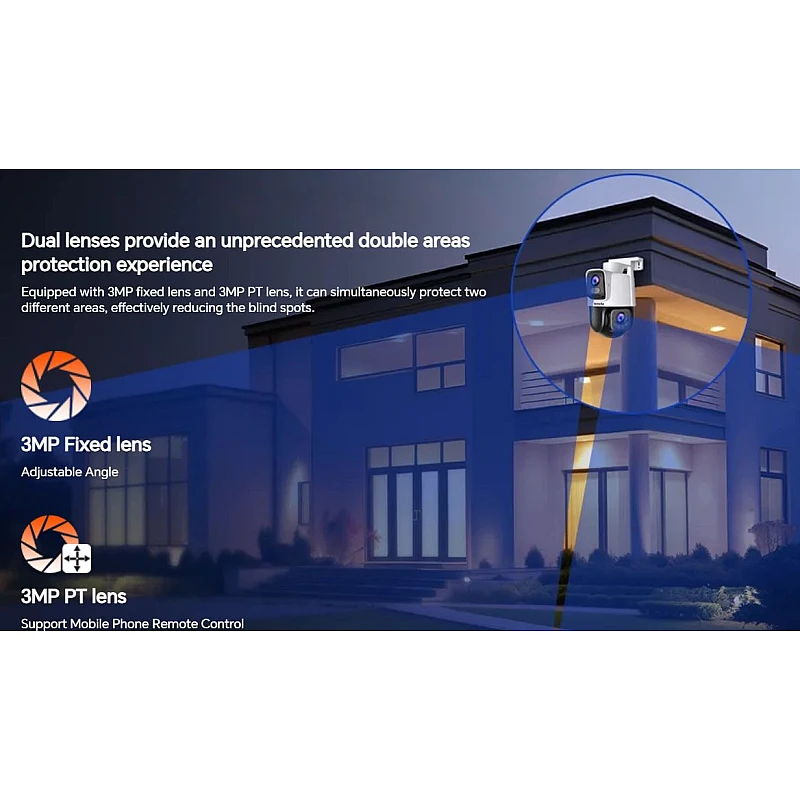 Tenda CH9-WCA IP Dual Κάμερα Παρακολούθησης Wi-Fi Full HD+ 6MP Αδιάβροχη με Αμφίδρομη Επικοινωνία και Φακό 4mm