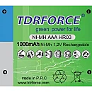 TDRFORCE Μπαταρία Επαναφορτιζόμενη Ni-MH AAA 1000mAh 2 Τεμάχια HR03-2S