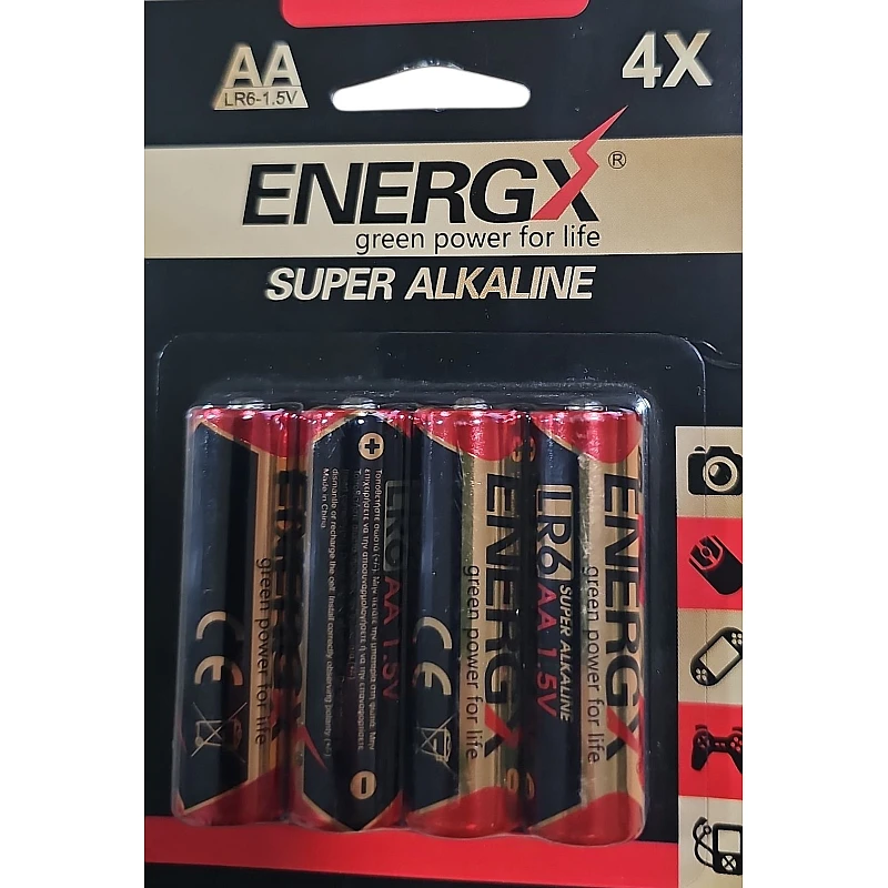 ENERGX Αλκαλική Μπαταρία LR6/1.5V AA 4 τεμάχια LR06/AA-4B