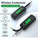 VegGieg V-UB505 Bluetooth Transmitter Receiver 2-in-1 έξοδος AUX 3.5mm και USB-C με Ενσωματωμένο Μικρόφωνο Μαύρο