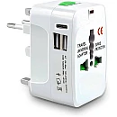 All in One Ταξιδιωτικός αντάπτορας 10A/250V με 2 θύρες USB και Type-C  PD20W 2.4A A-2046