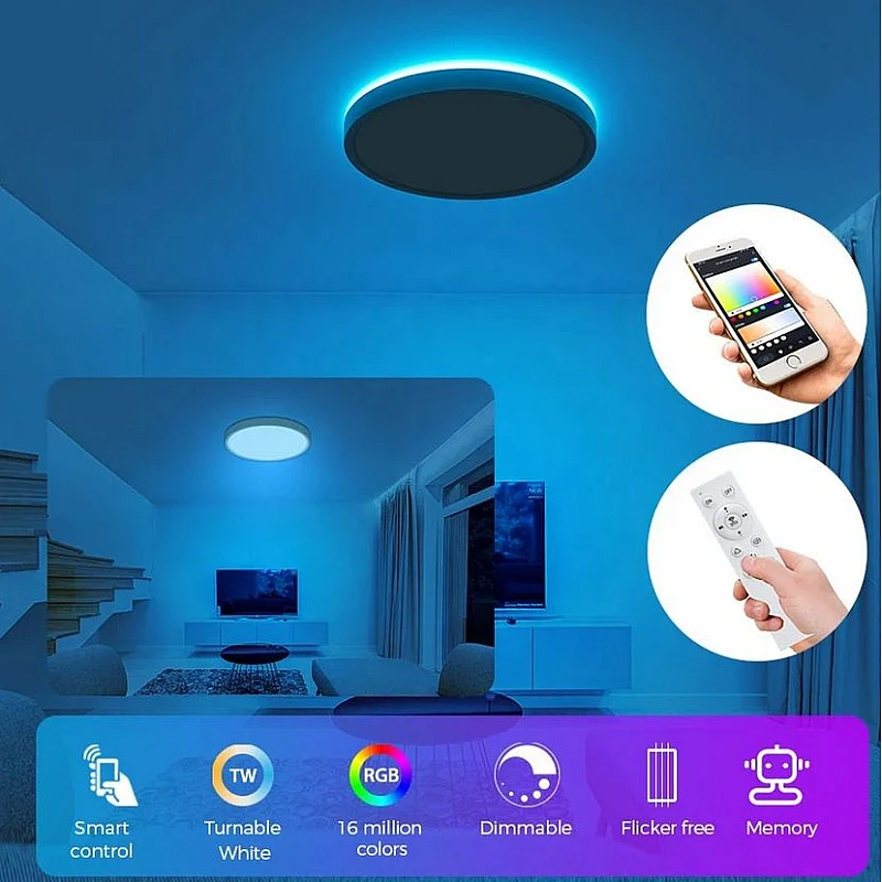 WIFI Smart Πλαφονιέρα Οροφής 30εκ. Λευκή 24+5W με Τηλεχειριστήριο Tuya,Alexa & Google Assistant XJ-01 OEM WIFI Smart Πλαφονιέρα Οροφής 30εκ. Λευκή 24+5W με Τηλεχειριστήριο Tuya,Alexa & Google Assistant XJ-01 OEM