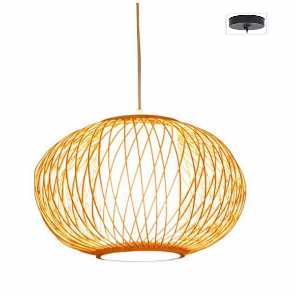 Φωτιστικό Οροφής Κρεμαστό E27 μπαμπού 50cm BK8056-P-L OEM