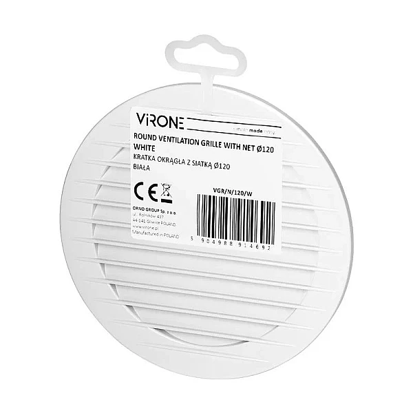 ORNO Περσίδα Εξαερισμού 12cm Στρογγυλή με Σίτα VGR/N/120/W