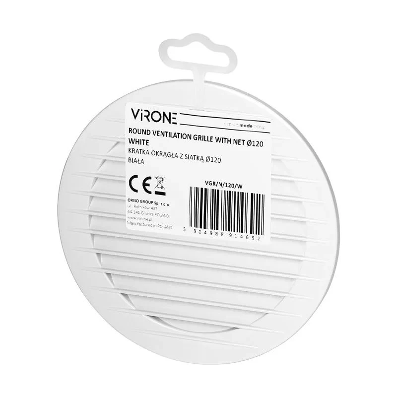 ORNO Περσίδα Εξαερισμού 12cm Στρογγυλή με Σίτα VGR/N/120/W ORNO Περσίδα Εξαερισμού 12cm Στρογγυλή με Σίτα VGR/N/120/W
