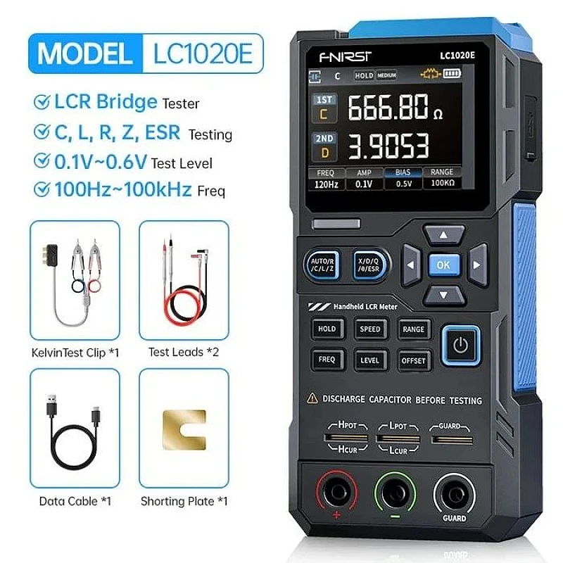 Φορητός μετρητής LCR υψηλής ακρίβειας FNIRSI LC1020E