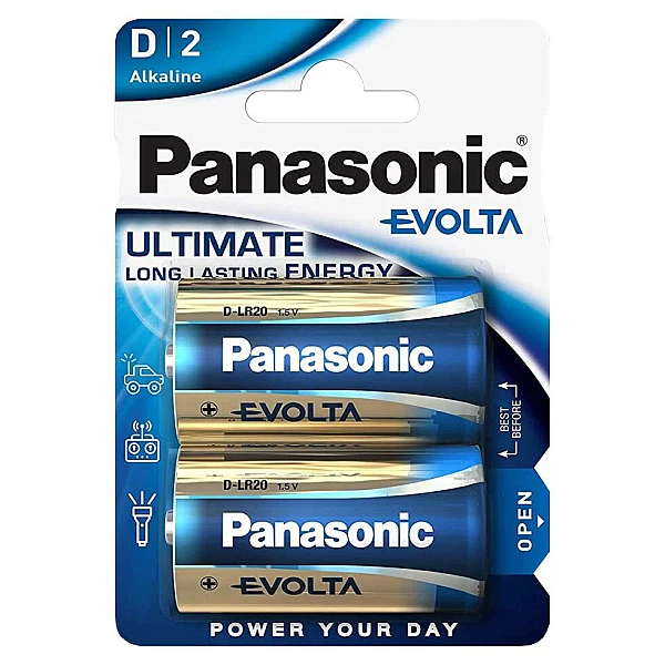 Panasonic Evolta LR20 D Αλκαλική Μπαταρία 2 τεμάχια