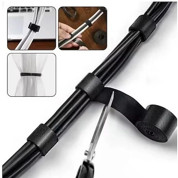 Ταινία για δέσιμο και οργάνωση καλωδίων Μαύρη 5m 6001 ΟΕΜ 