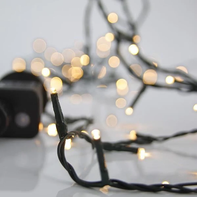 Χριστουγεννιάτικη Σειρά λαμπάκια LED 34.95m 700L Θερμό Λευκό IP44 με πράσινο καλώδιο 8 προγράμματα PVC 600-01531 Eurolamp