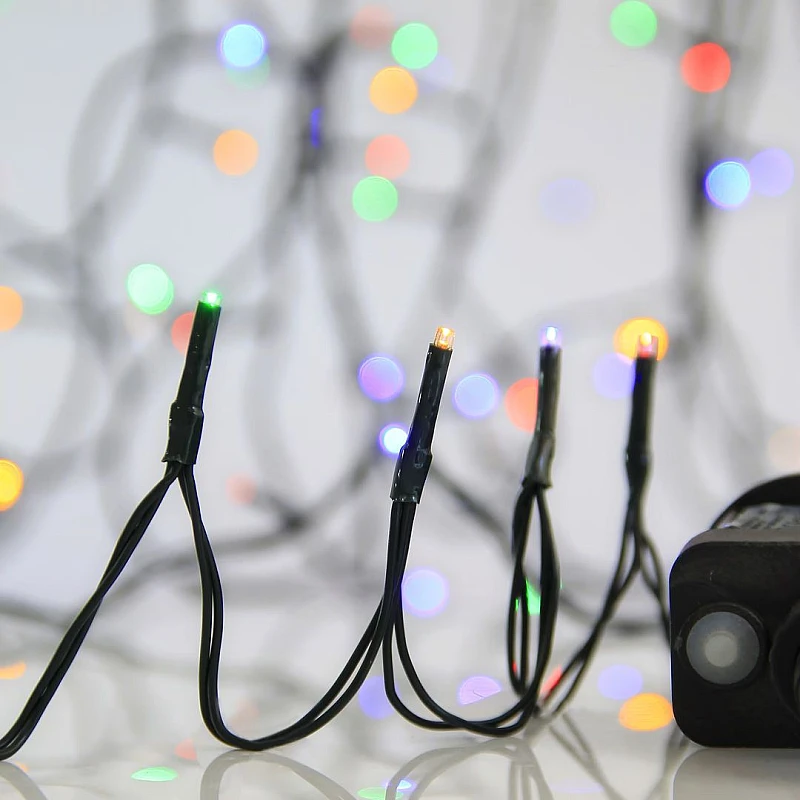 Χριστουγεννιάτικη Σειρά Λαμπάκια 400 LED 3mm Χρωματιστό/Multicolor με Πράσινο Καλώδιο Αδιάβροχη ΙΡ44 600-13409 EUROLAMP