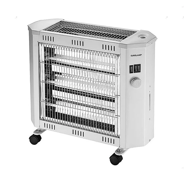 Θερμάστρα χαλαζία 2400W με θερμοστάτη, υγραντήρα, ανεμιστήρα 2FACE λευκή 300-41408 Eurolamp