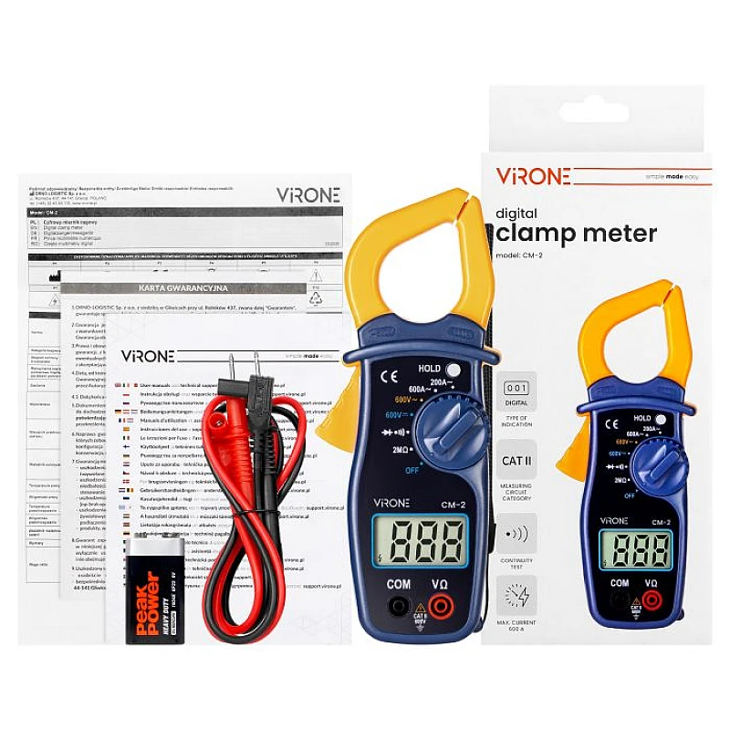 ORNO Ψηφιακή αμπεροτσιμπίδα AC CAT II 600V Data Hold CM-2 VIRONE