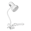 Φωτιστικό γραφείου μεταλλικό με πιάστρα λευκό GANSO E27 DL-21/W ORNO-Virone