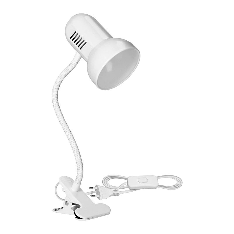 Φωτιστικό γραφείου μεταλλικό με πιάστρα λευκό GANSO E27 DL-21/W ORNO-Virone