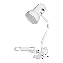 Φωτιστικό γραφείου μεταλλικό με πιάστρα λευκό GANSO E27 DL-21/W ORNO-Virone