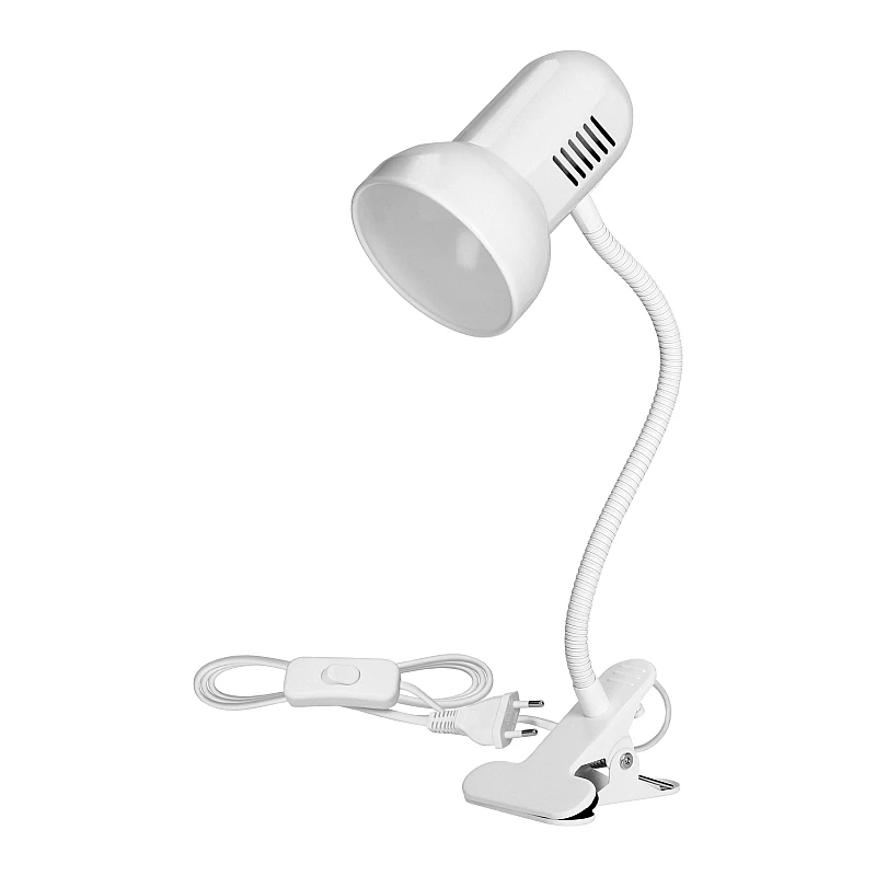 Φωτιστικό γραφείου μεταλλικό με πιάστρα λευκό GANSO E27 DL-21/W ORNO-Virone