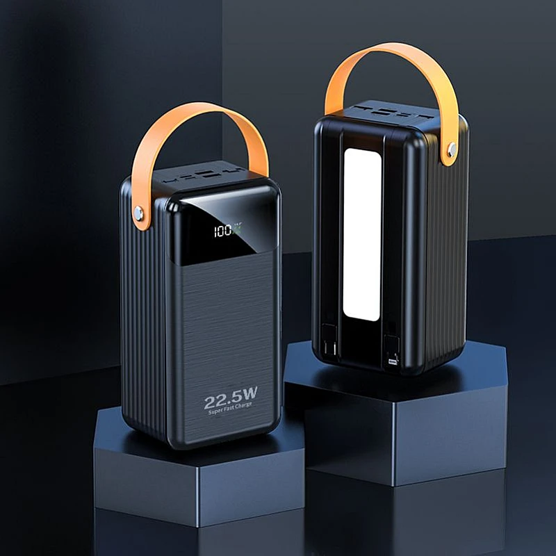 Power Bank 60000mAh με 3 USB, Type C/Lightning/Micro και 2 ενσωματωμένα καλώδια εξόδου Type C/Lightning DX101S OEM