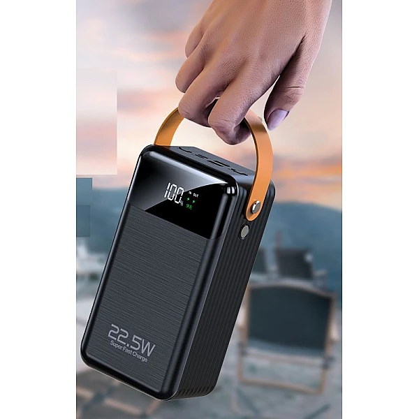 Power Bank 60000mAh με 3 USB, Type C/Lightning/Micro και 2 ενσωματωμένα καλώδια εξόδου Type C/Lightning DX101S OEM