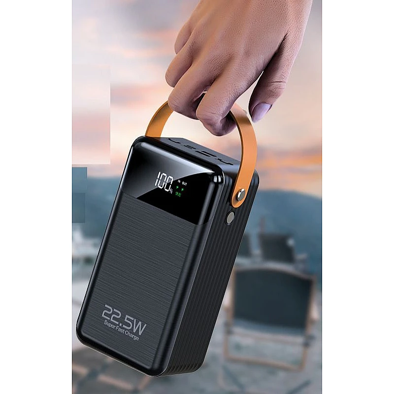 Power Bank 60000mAh με 3 USB, Type C/Lightning/Micro και 2 ενσωματωμένα καλώδια εξόδου Type C/Lightning DX101S OEM