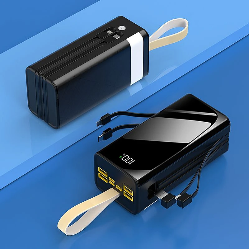 Power Bank 40000mAh με 4 USB, Type C/Lightning/Micro και 4 ενσωματωμένα καλώδια DX174 OEM