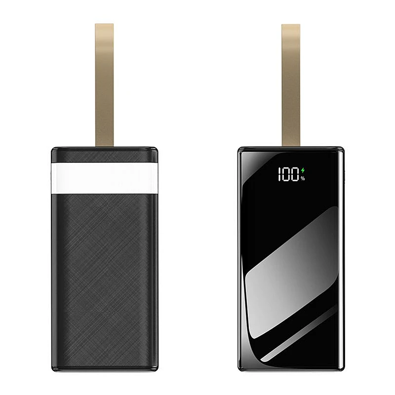 Power Bank 40000mAh με 4 USB, Type C/Lightning/Micro και 4 ενσωματωμένα καλώδια DX174 OEM