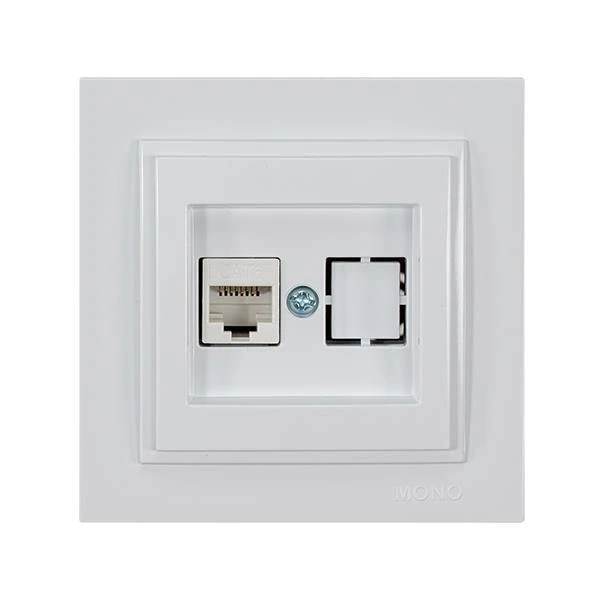 Πρίζα Data  CAT 6 RJ 45 Μονή Λευκή 152-10140 MONO ELECTRIC Despina by Eurolamp