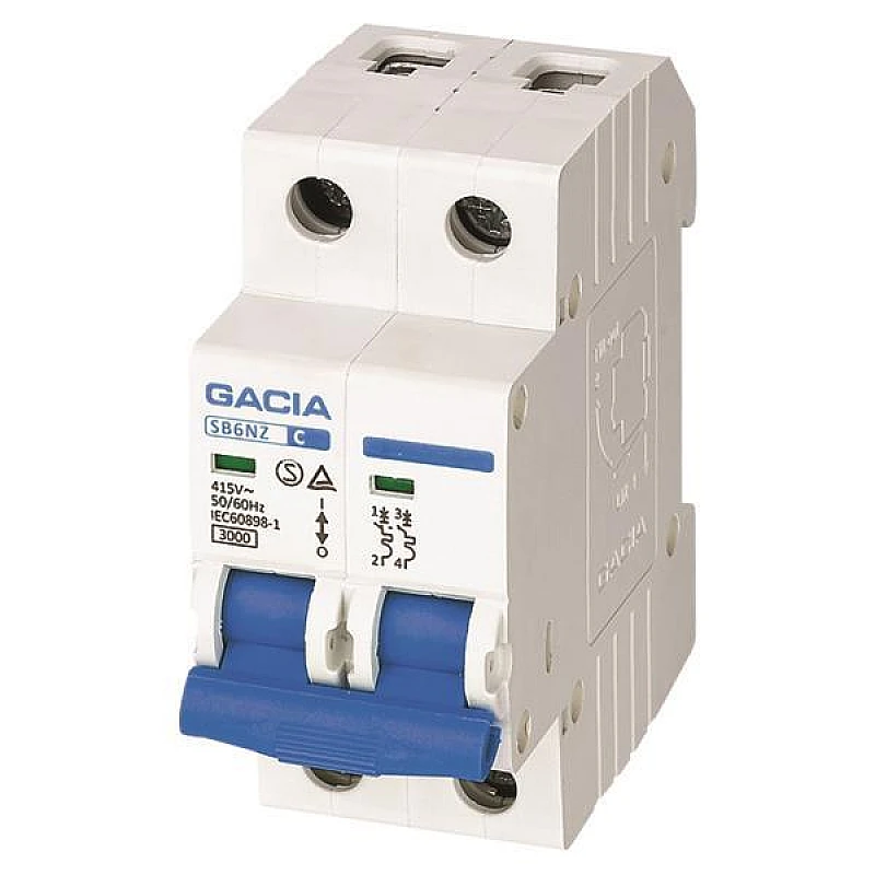 GACIA αυτόματη ασφάλεια διπολική 2x10A 1P+N 3kA SB6NZ 500-42311