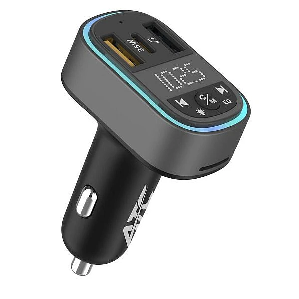 ATC-CA07 Μεταδότης/Transmitter FM Αυτοκινήτου με 2 Θύρες USB-A & Type-C και Υποδοχή SD 35W 20.008.0009