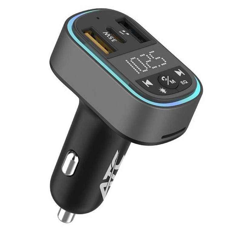 ATC-CA07 Μεταδότης/Transmitter FM Αυτοκινήτου με 2 Θύρες USB-A & Type-C και Υποδοχή SD 35W 20.008.0009