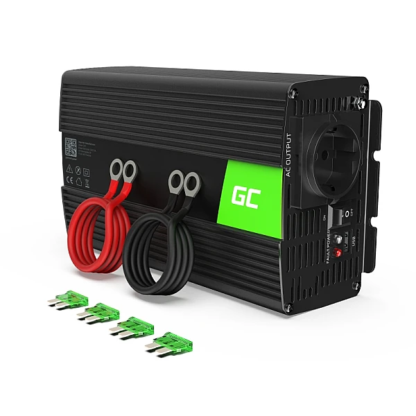 Green Cell Inverter Καθαρού Ημιτόνου 1000W/2000W για Μετατροπή 24V DC σε 230V AC με 1xUSB INV18