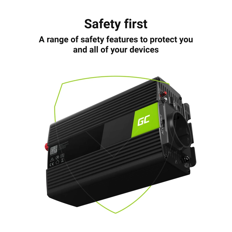 Green Cell Inverter Καθαρού Ημιτόνου 1000W/2000W για Μετατροπή 24V DC σε 230V AC με 1xUSB INV18