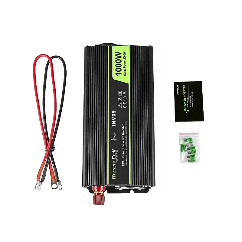 Green Cell Inverter Καθαρού Ημιτόνου 2000W για Μετατροπή 12V DC σε 230V AC με 1xUSB INV09