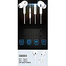 HY-K130 Handsfree Ακουστικά Stereo earphone με μικρόφωνο με βύσμα Type C λευκό OEM