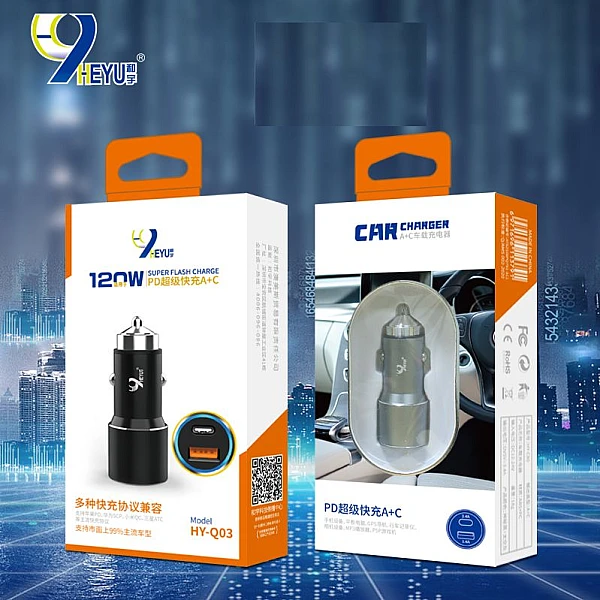 HY-Q03 Φορτιστής αυτοκινήτου car charger  usb και Type C 3.4A quick charge OEM