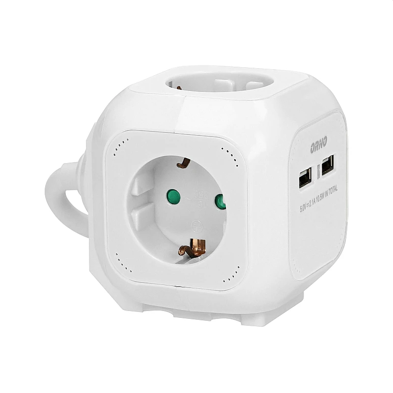 ORNO Πολύμπριζο σούκο 3 Θέσεων Και 2 Θυρών Usb Με Καλώδιο λευκό OR-AE-13144(GS)/W ORNO Πολύμπριζο σούκο 3 Θέσεων Και 2 Θυρών Usb Με Καλώδιο λευκό OR-AE-13144(GS)/W