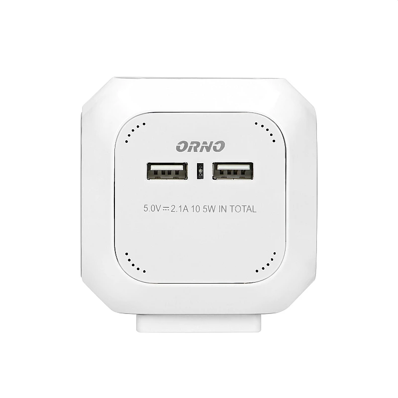 ORNO Πολύμπριζο σούκο 3 Θέσεων Και 2 Θυρών Usb Με Καλώδιο λευκό OR-AE-13144(GS)/W ORNO Πολύμπριζο σούκο 3 Θέσεων Και 2 Θυρών Usb Με Καλώδιο λευκό OR-AE-13144(GS)/W