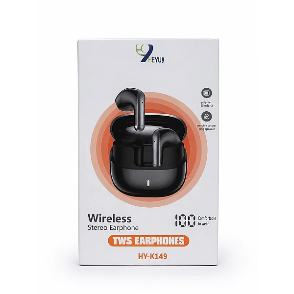 TWS HY-K149 Earbud Bluetooth Handsfree Ακουστικά με Θήκη Φόρτισης μαύρο OEM