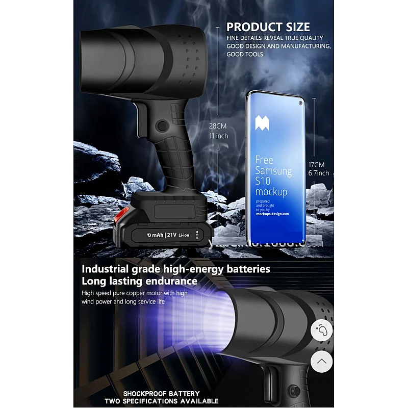 Φυσητήρας Χειρός με 2 Μπαταρίες Solo μαύρος M1 OEM