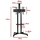  Βάση Τηλεόρασης Βάση Τηλεόρασης Δαπέδου έως 65" και 65kg Ρυθμιζόμενη D3265