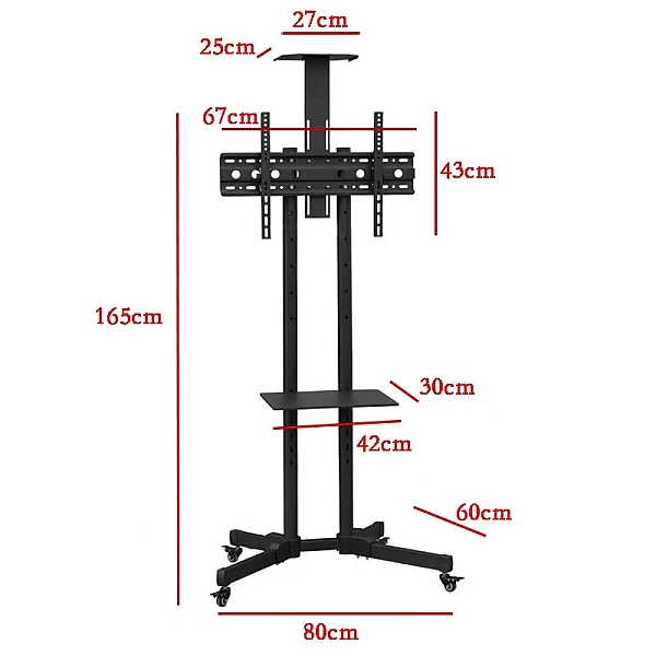  Βάση Τηλεόρασης Βάση Τηλεόρασης Δαπέδου έως 65" και 65kg Ρυθμιζόμενη D3265