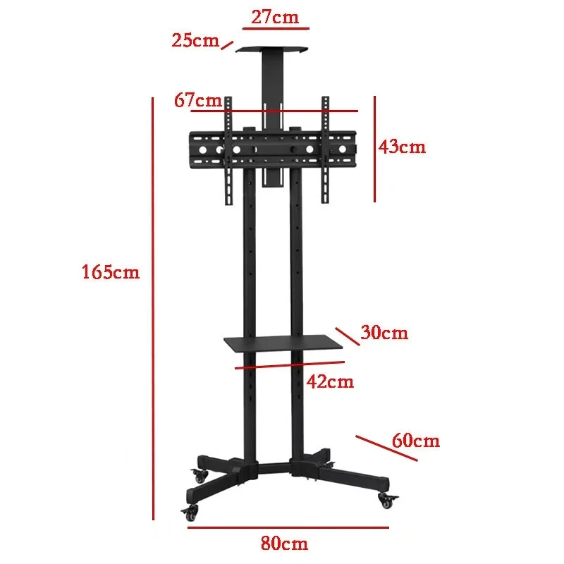  Βάση Τηλεόρασης Βάση Τηλεόρασης Δαπέδου έως 65" και 65kg Ρυθμιζόμενη D3265