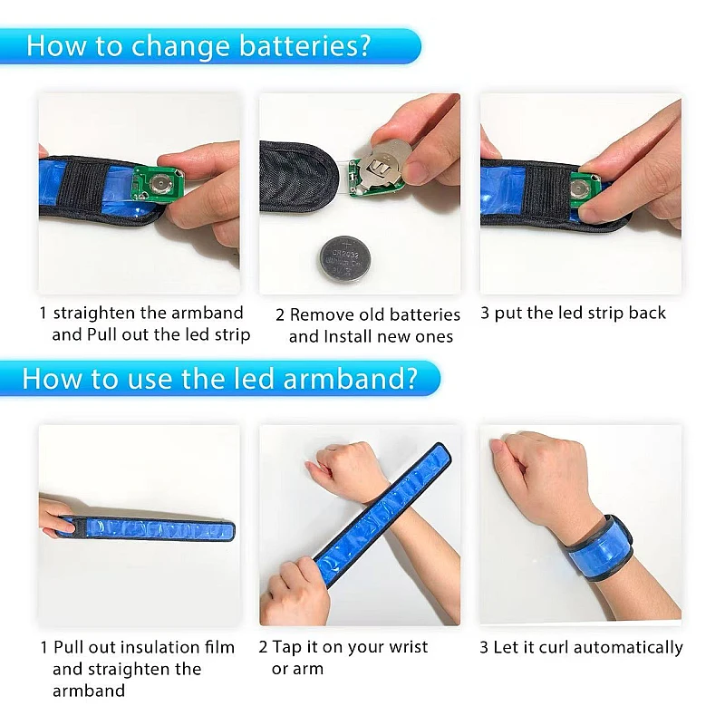 Βραχιόλι φωτιζόμενο Led  Glowing Bracelet σε Μπλέ χρώμα OEM 1 τεμ.