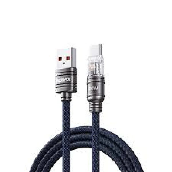 Remax RC-C128 Braided USB 2.0 Cable USB-C male - USB-A 100W Μαύρο 1m