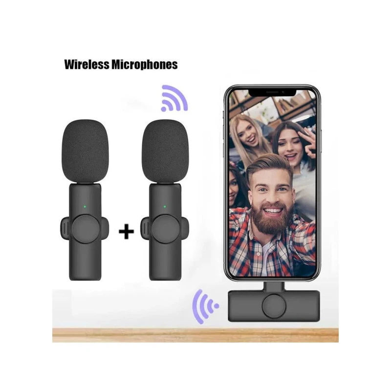 K9 Type-C Wireless Live-Stream Microphone Σετ ασύρματα επαναφορτιζόμενα πυκνωτικά μικρόφωνα για καταγραφή ήχου μαύρα K9 Type-C Wireless Live-Stream Microphone Σετ ασύρματα επαναφορτιζόμενα πυκνωτικά μικρόφωνα για καταγραφή ήχου μαύρα