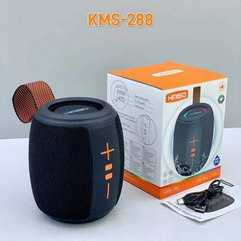 KIMISO Mini Φορητό Ηχείο Bluetooth 5W SUBWOOFER και RGB LED μαύρο KMS-288