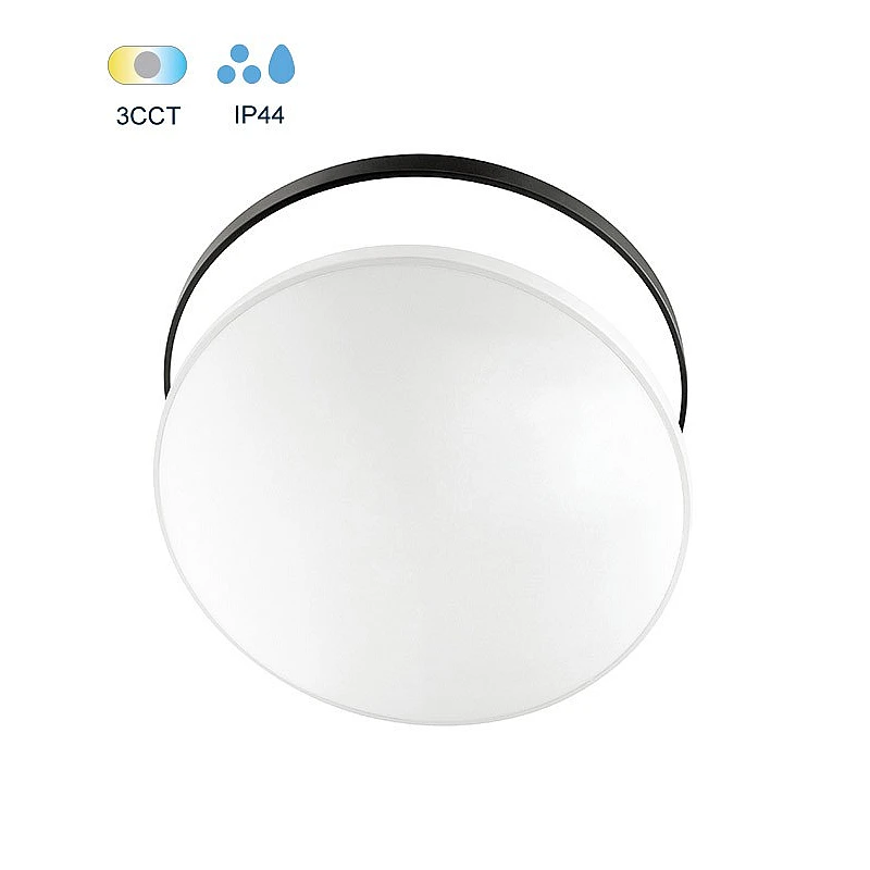 LED πλαφονιέρα 32W στρογγυλή Φ38 3xCCT (3000K/4000K/6500K) 2880lm IP44 Λευκό και Μαύρο SATURN 2027031 VITO 