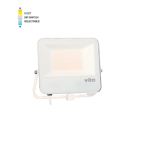 Προβολέας LED SMD 100W 12000Lm 3CCT (3000K/4000/K6500K) IP66 Λευκός DANUBE 3023025 VITO